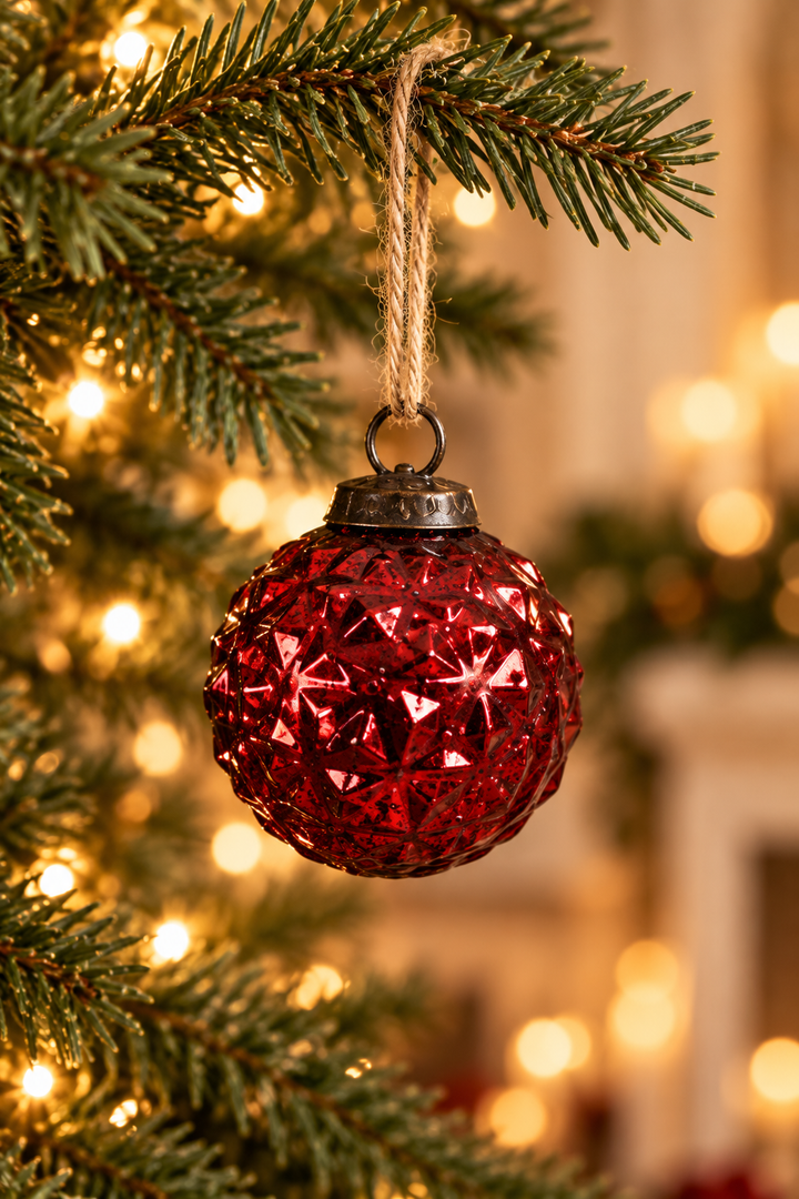 Vintage Ruby Red Mercury Glass Ornaments
