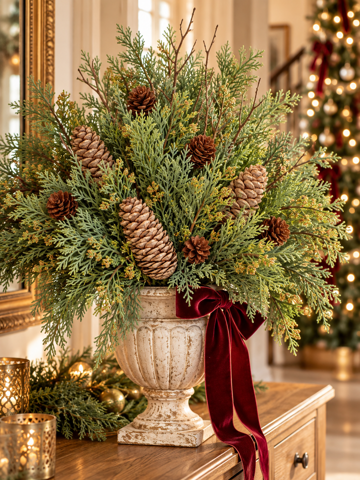 Woodland Evergreen & Pine Cone Spray
