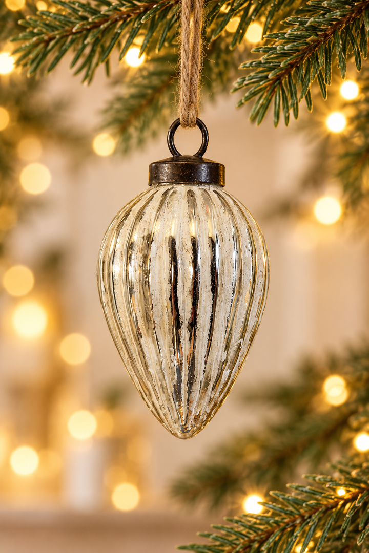 Vintage Elegance Mercury Glass Pinecone Ornaments