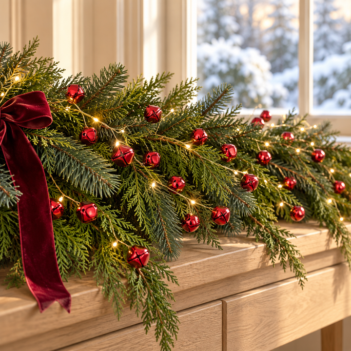 Christmas Glow LED Sleigh Bell Garland – 4.5′