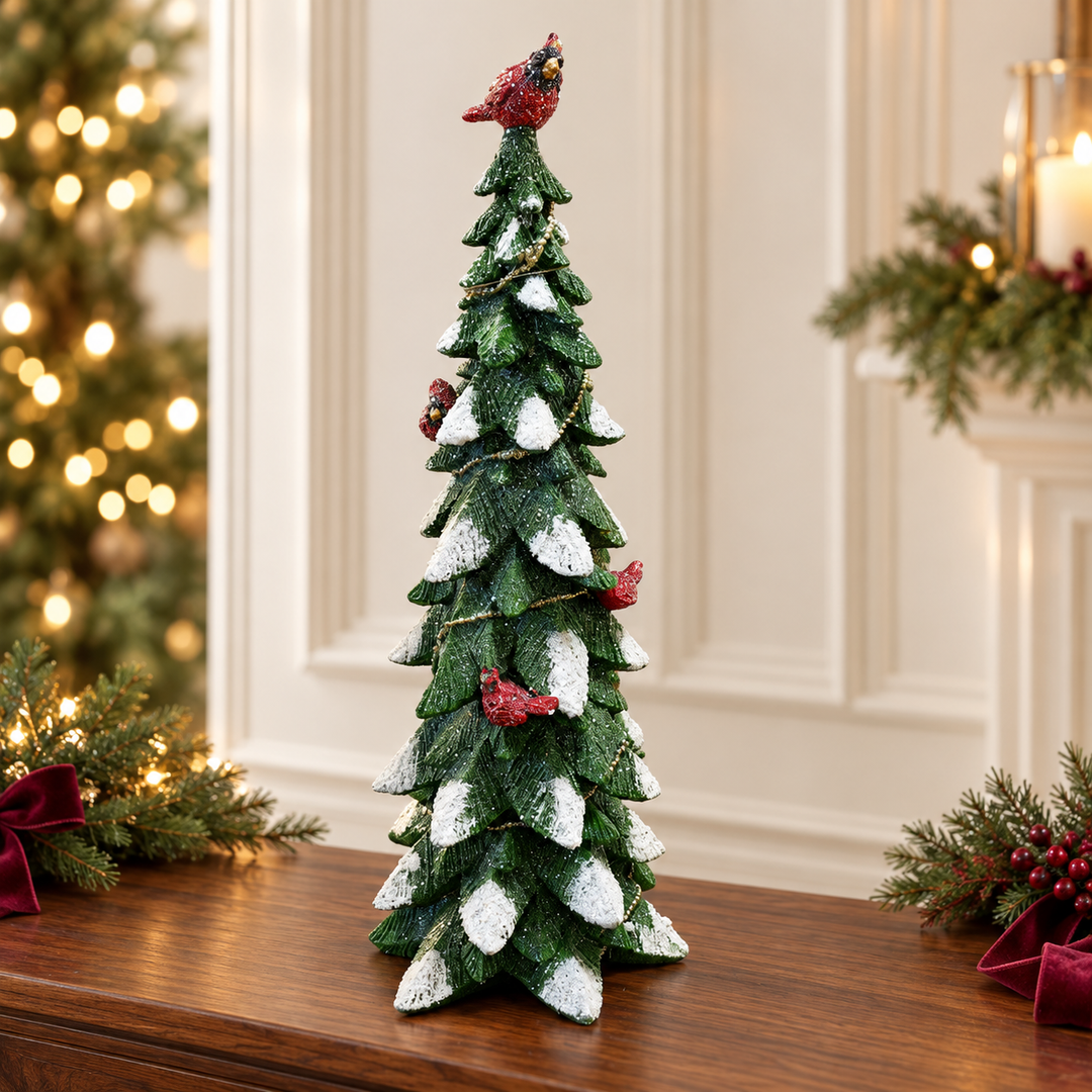 Snowy Cardinal Christmas Trees