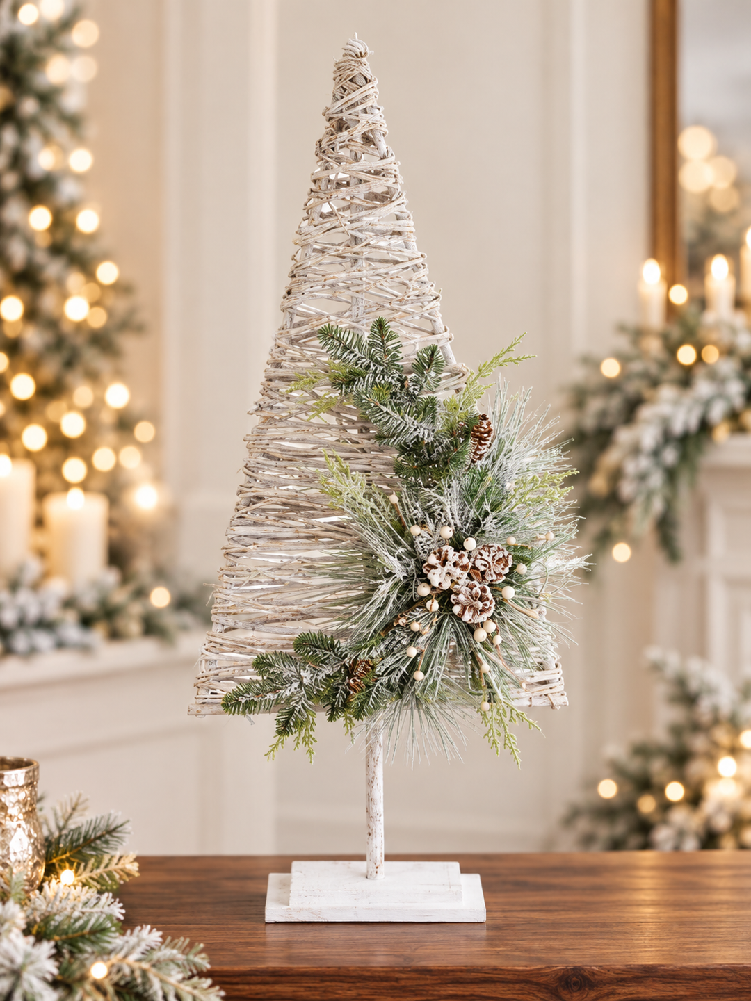 Frosted Woodland Woven Christmas Trees