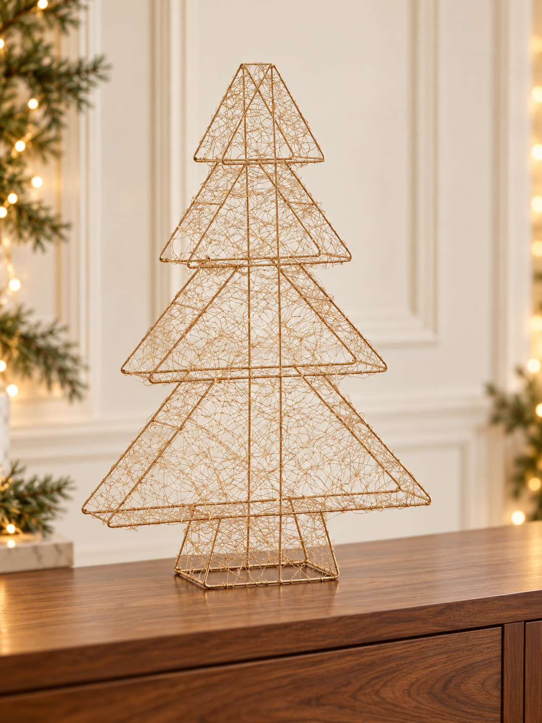 Silver Shimmer LED Wire Christmas Trees