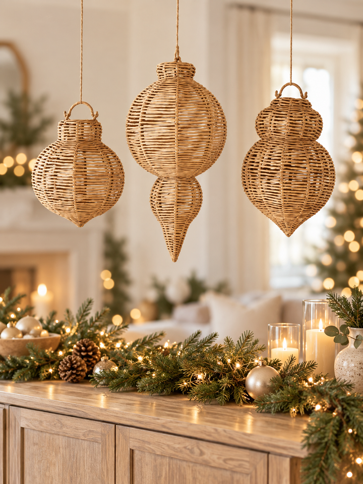 Natural Seagrass Hanging Ornaments