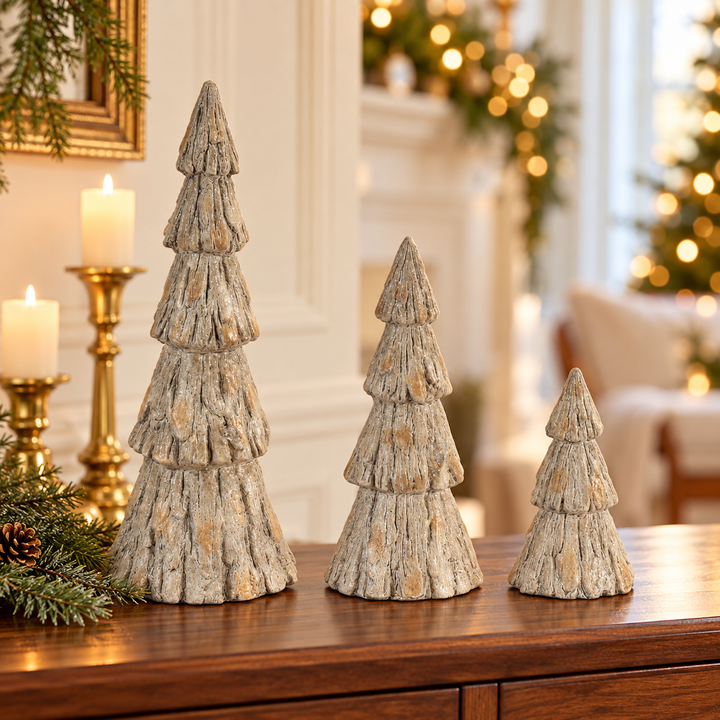 Woodland Glow Terra Cotta Christmas Trees – Three Sizes