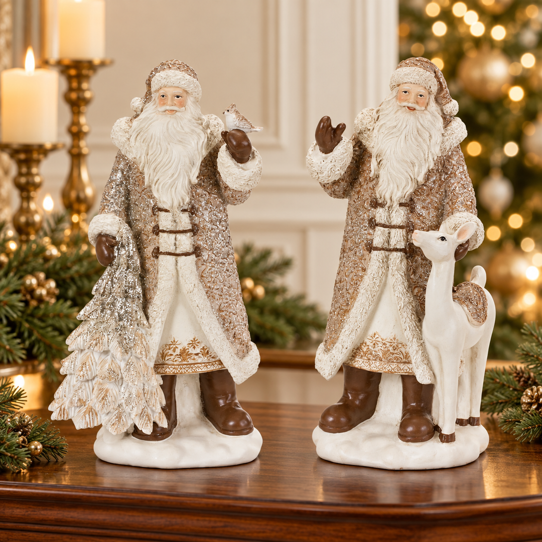 Woodland Elegance Santa Figurines – Two Styles