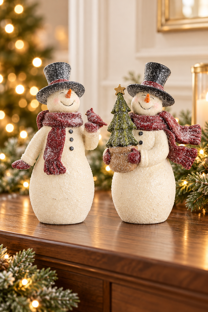 Frosted Winter Friends Snowman Figurines