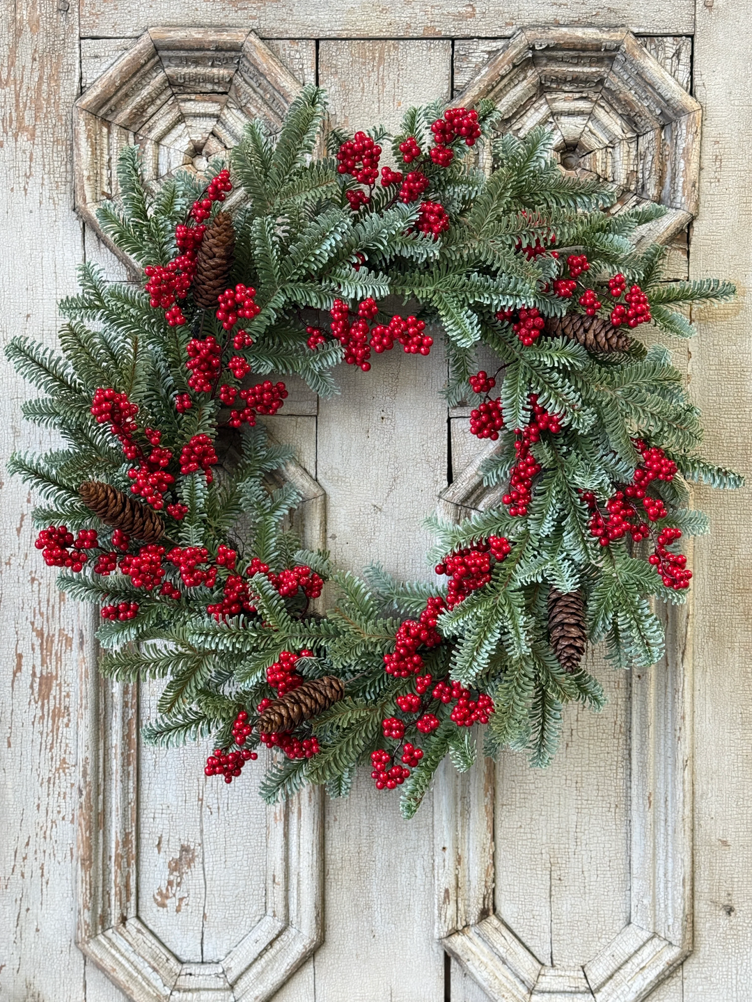 Scarlet Berry & Spruce Holiday Wreath