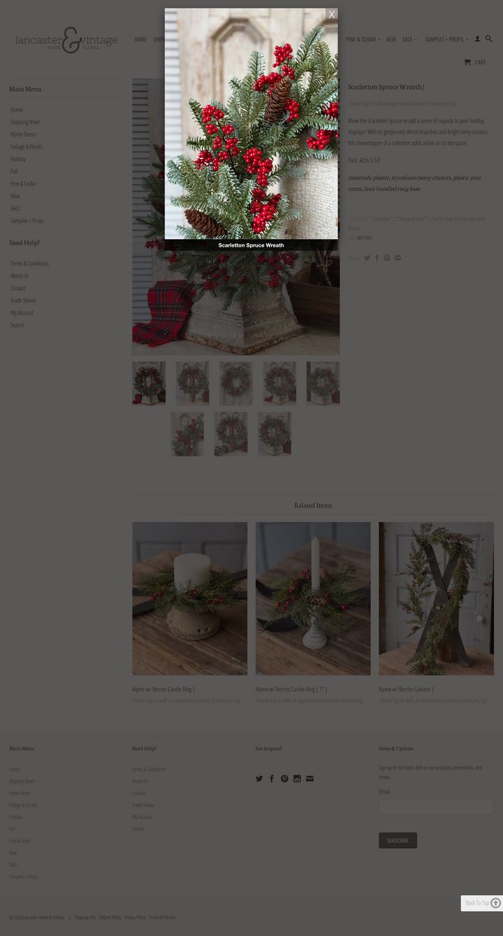 Scarlet Berry & Spruce Holiday Wreath