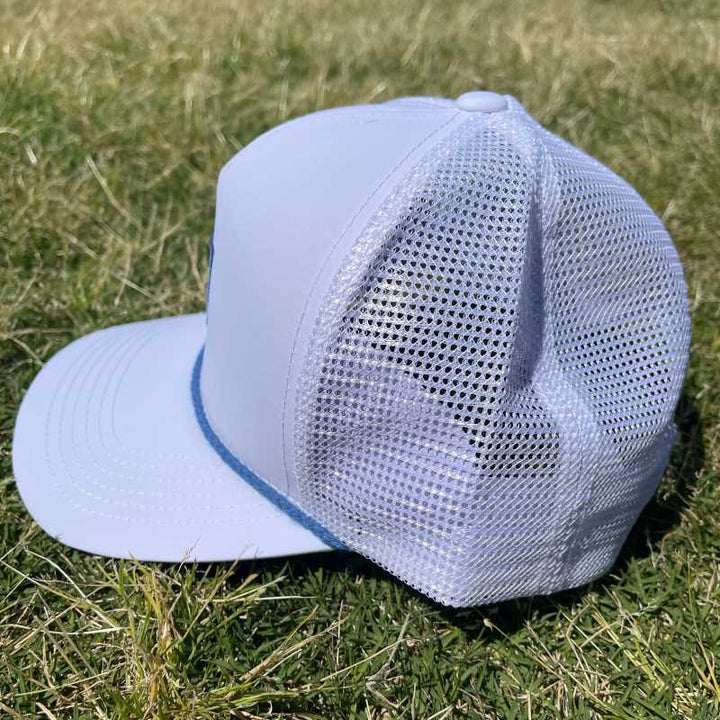 Blue Rope Bald Head Hat - White
