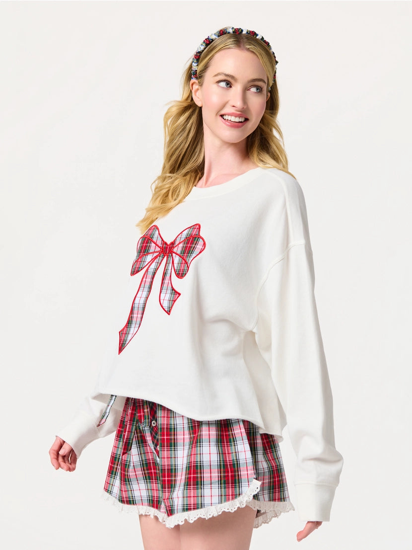 Tartan Bow Lounge Sweatshirt