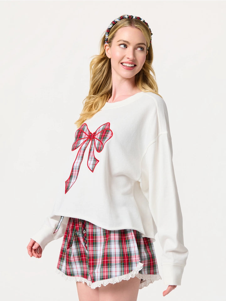 Tartan Bow Lounge Sweatshirt