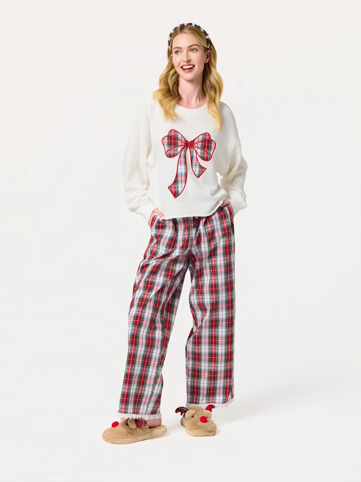 Tartan Bow Lounge Sweatshirt