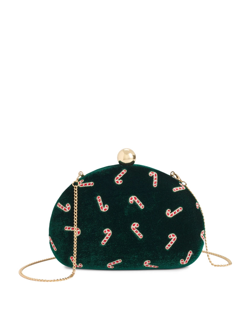 Candy Cane Lane Velvet Clutch