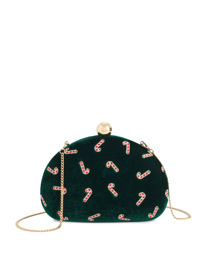 Candy Cane Lane Velvet Clutch