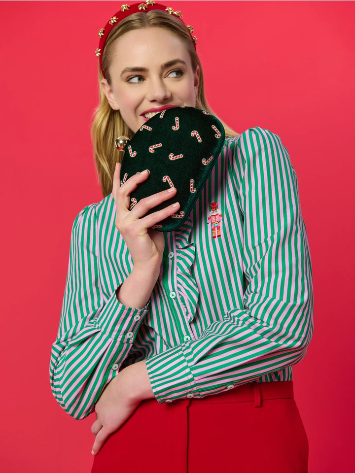 Candy Cane Lane Velvet Clutch