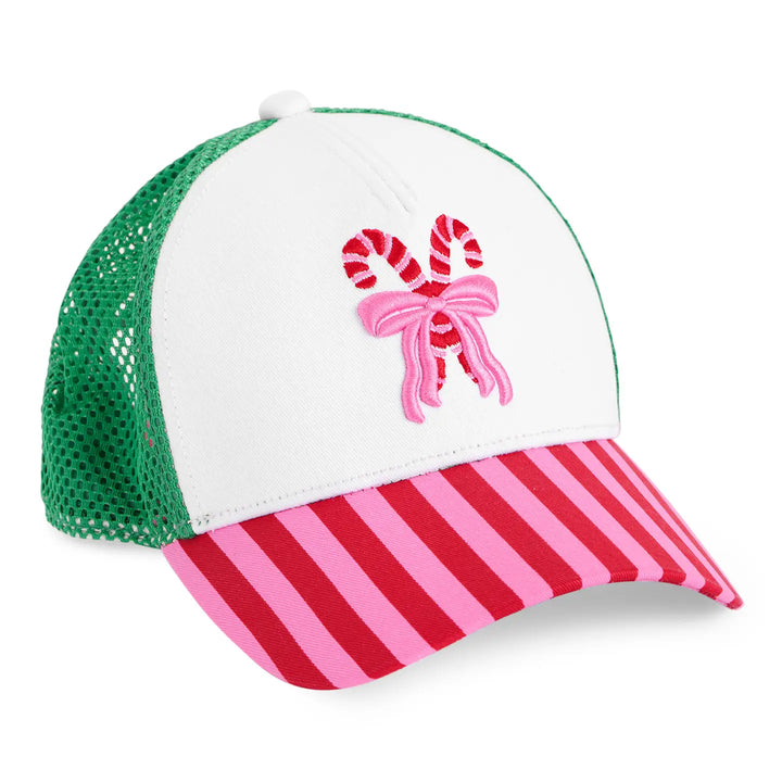 Candy Cane Bow Trucker Hat