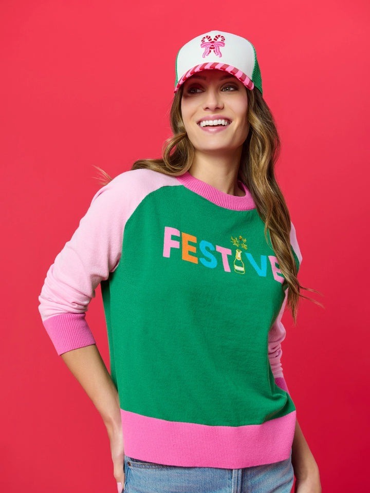 Candy Cane Bow Trucker Hat