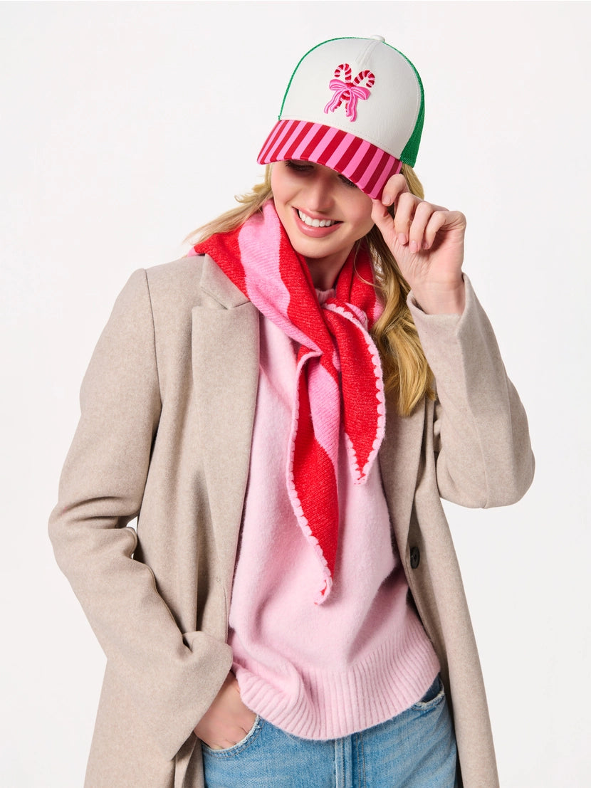 Candy Cane Bow Trucker Hat