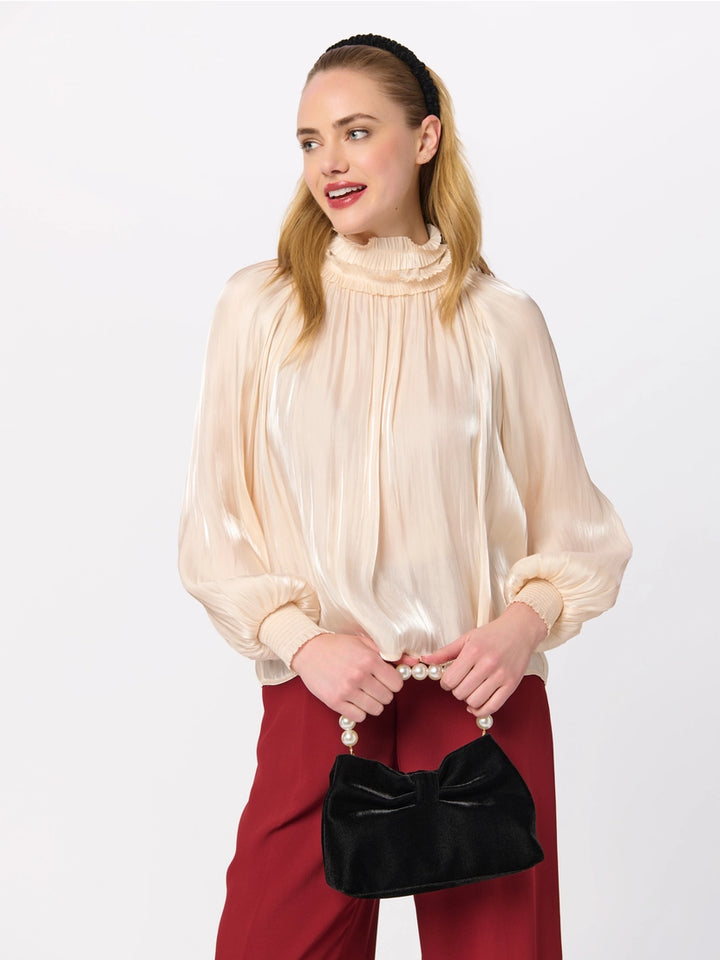 Eloise Velvet Bow Pearl Bag