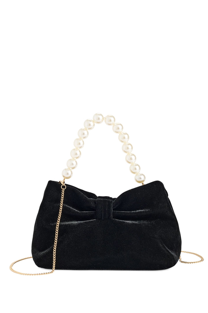 Eloise Velvet Bow Pearl Bag