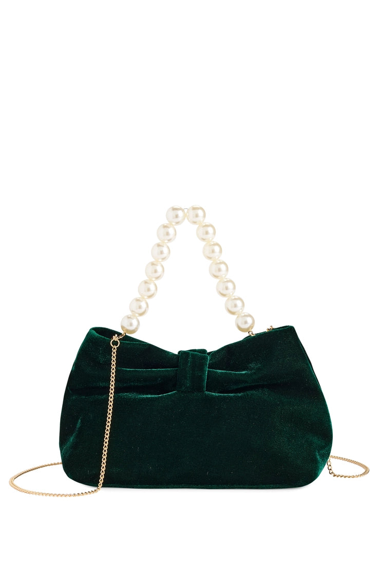 Eloise Velvet Bow Pearl Bag