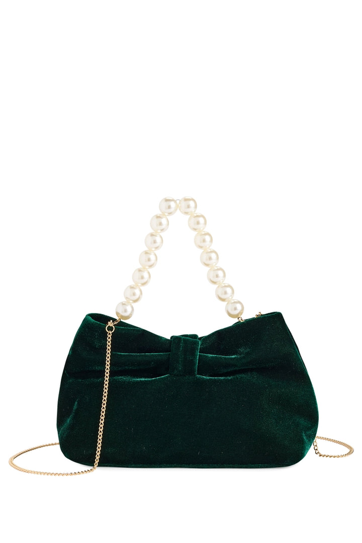 Eloise Velvet Bow Pearl Bag