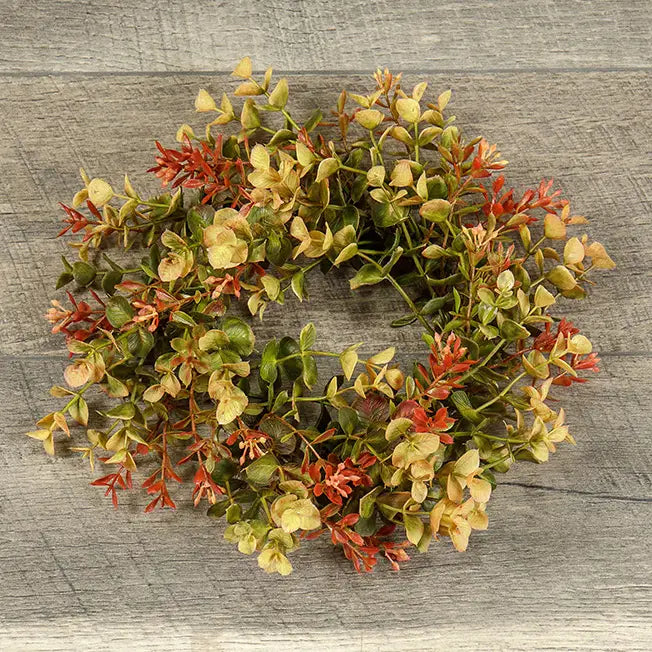 10" Eucalyptus & Boxwood Candle Ring