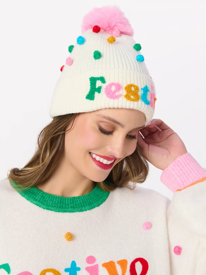 Festive Confetti Pom Beanie