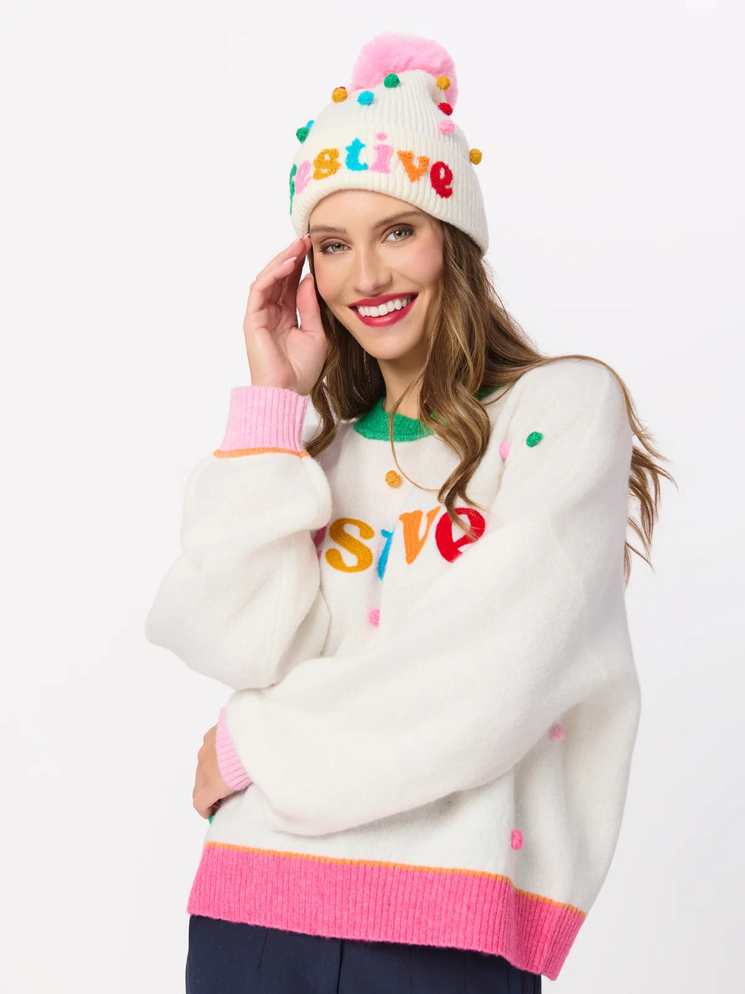 Festive Confetti Pom Beanie