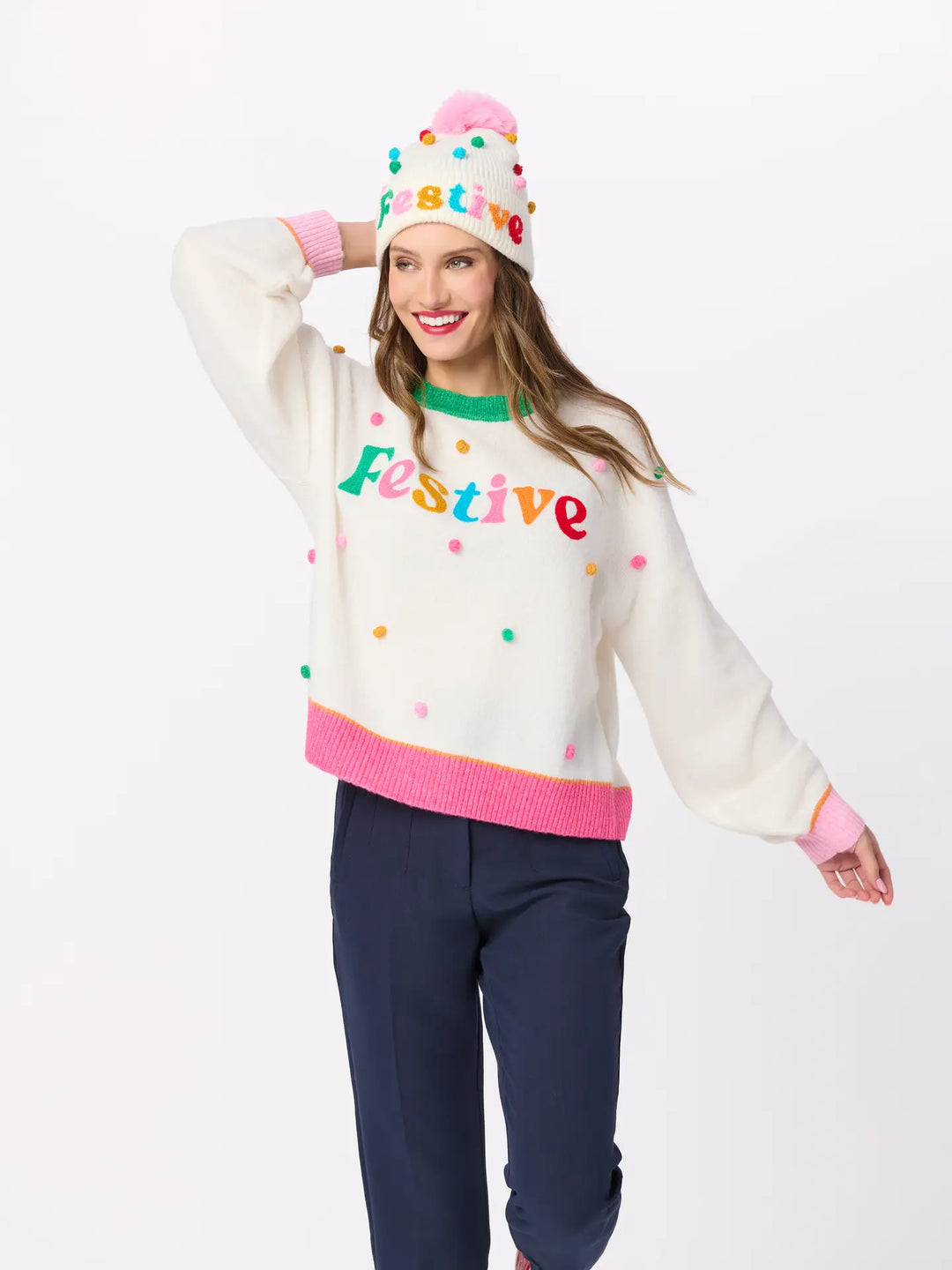 Festive Pom Pom Sweater