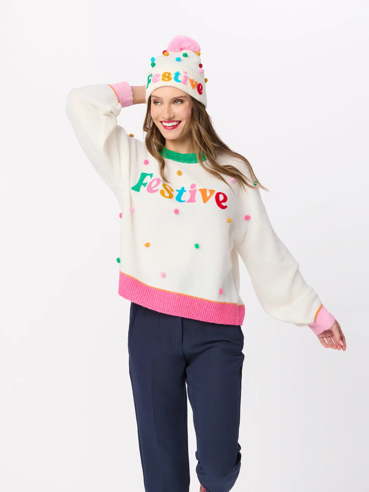 Festive Pom Pom Sweater