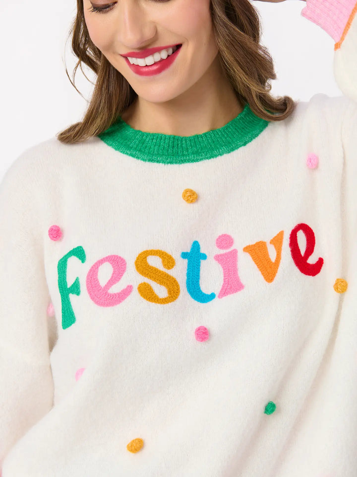 Festive Pom Pom Sweater