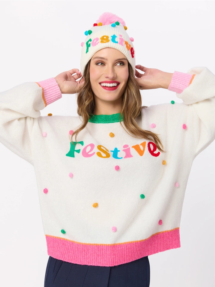 Festive Pom Pom Sweater