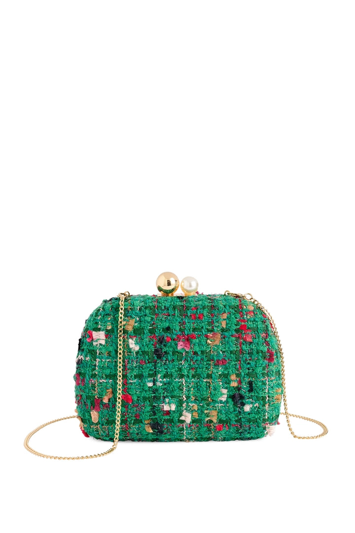 Holiday Tweed Kisslock Clutch