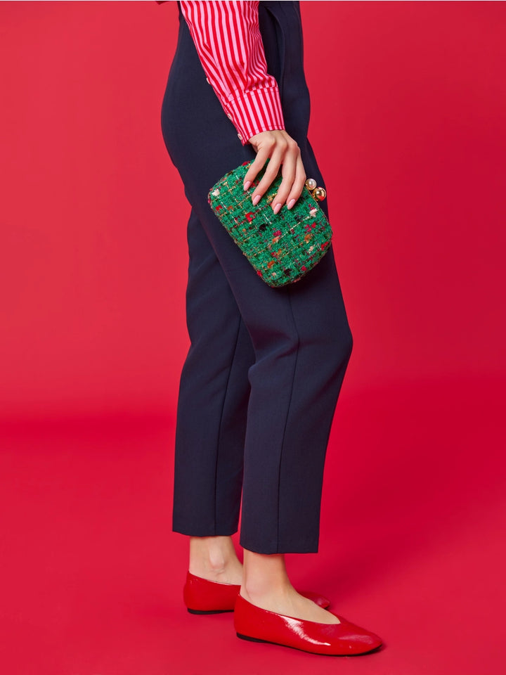 Holiday Tweed Kisslock Clutch