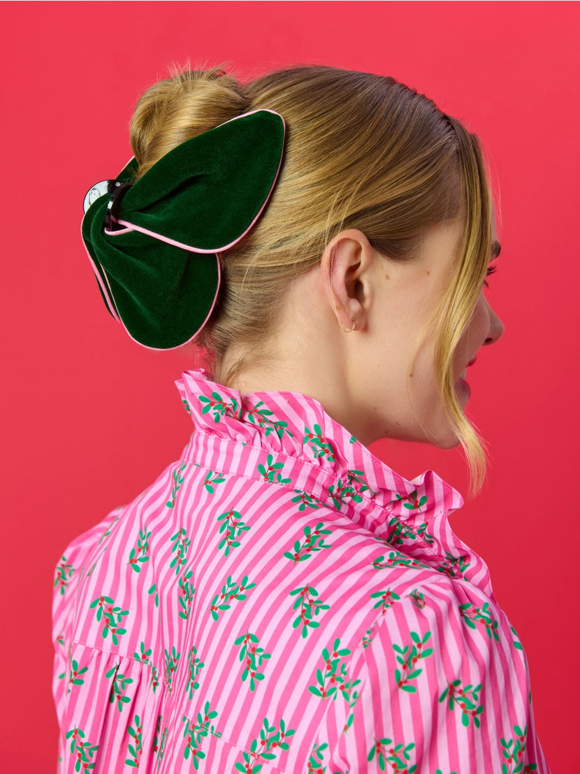 Holly & Stripes Ruffle Blouse