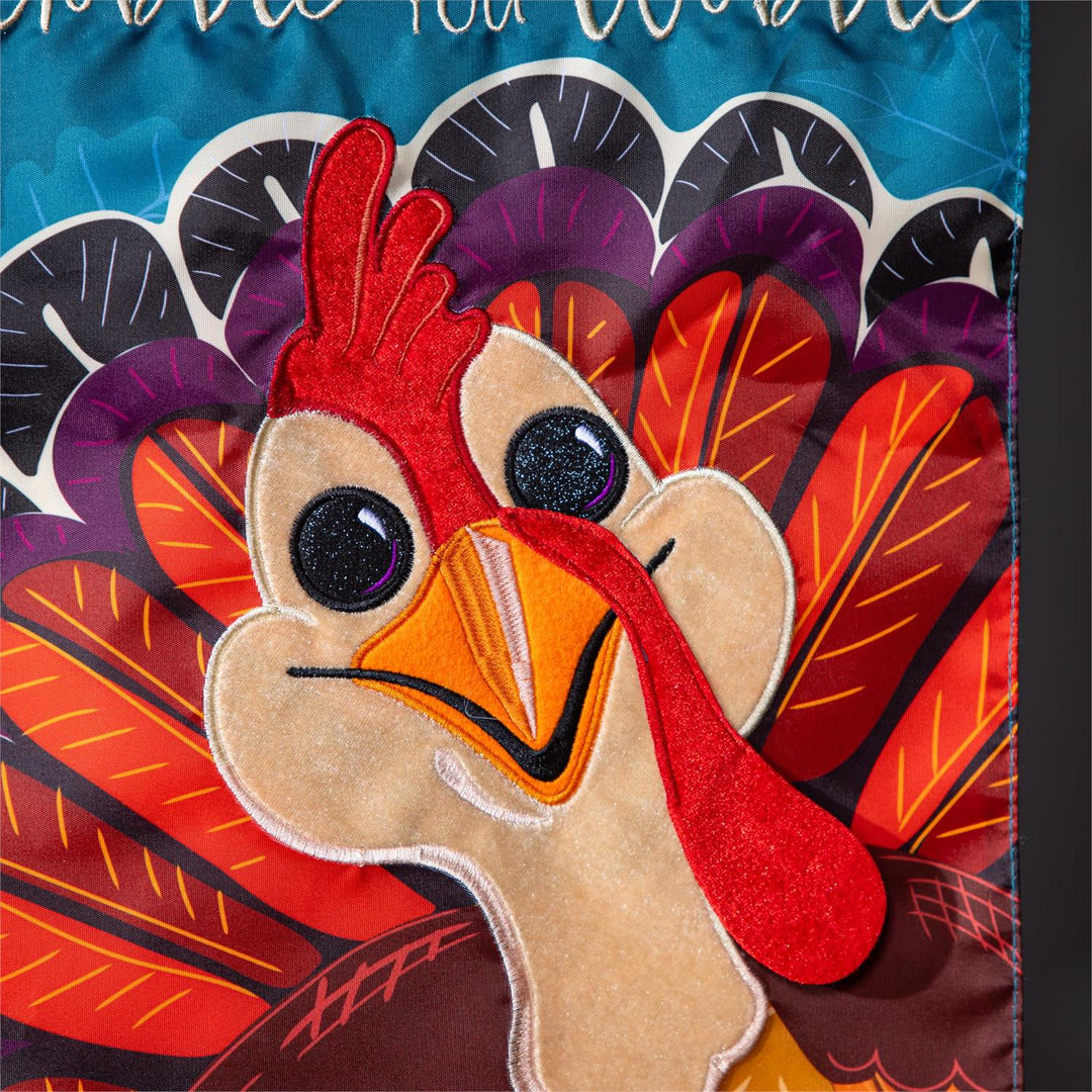 Gobble ’Til You Wobble Thanksgiving Garden Flag