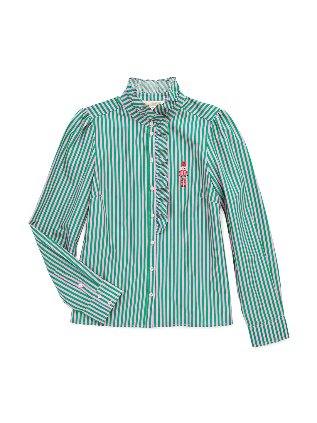 Nutcracker Stripe Ruffle Blouse