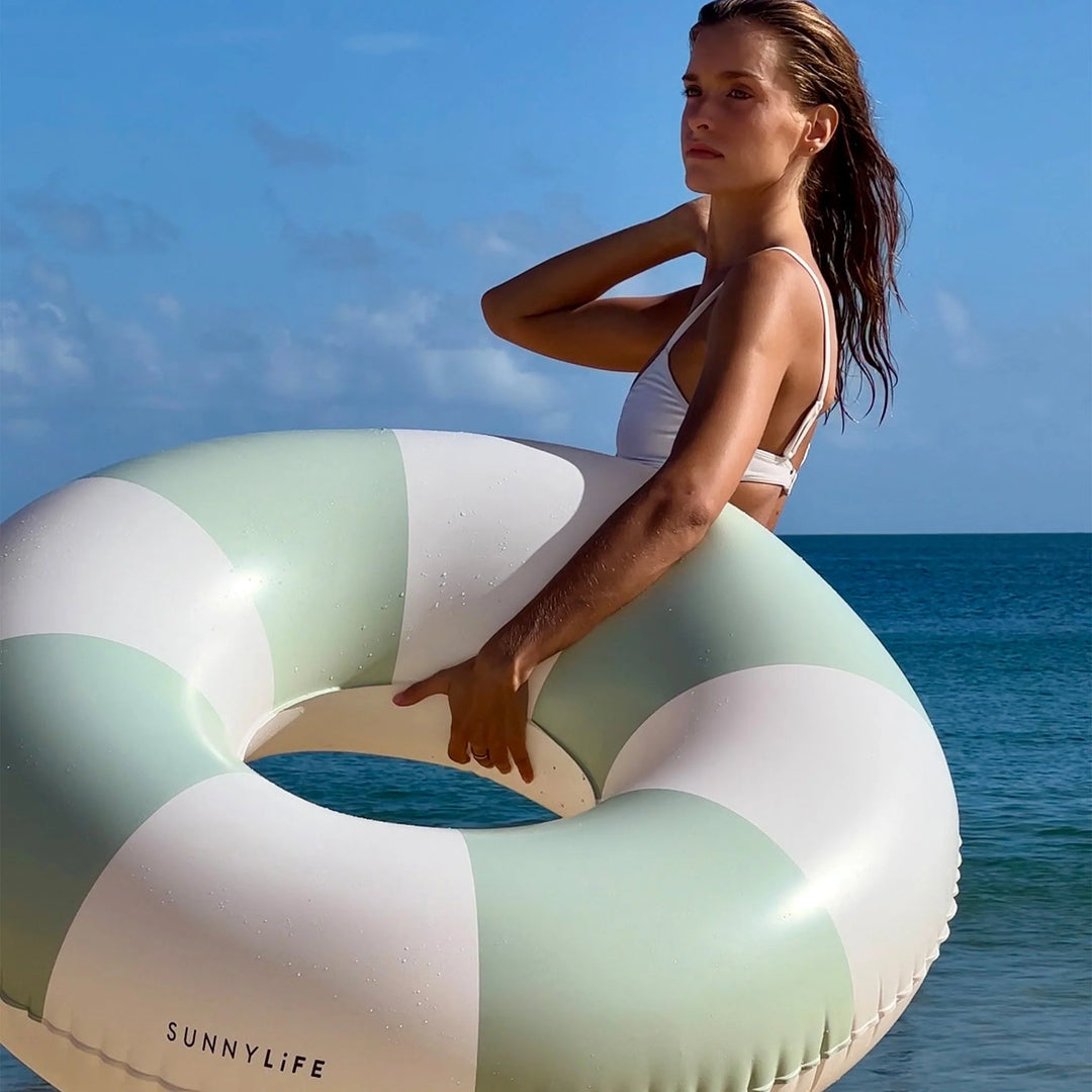 Sage Stripe Pool Ring