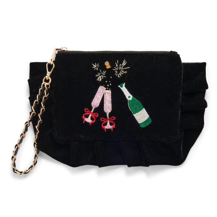 Pop, Fizz & Celebrate Velvet Wristlet