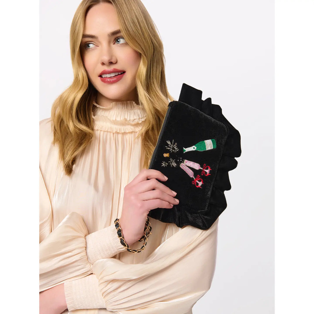 Pop, Fizz & Celebrate Velvet Wristlet