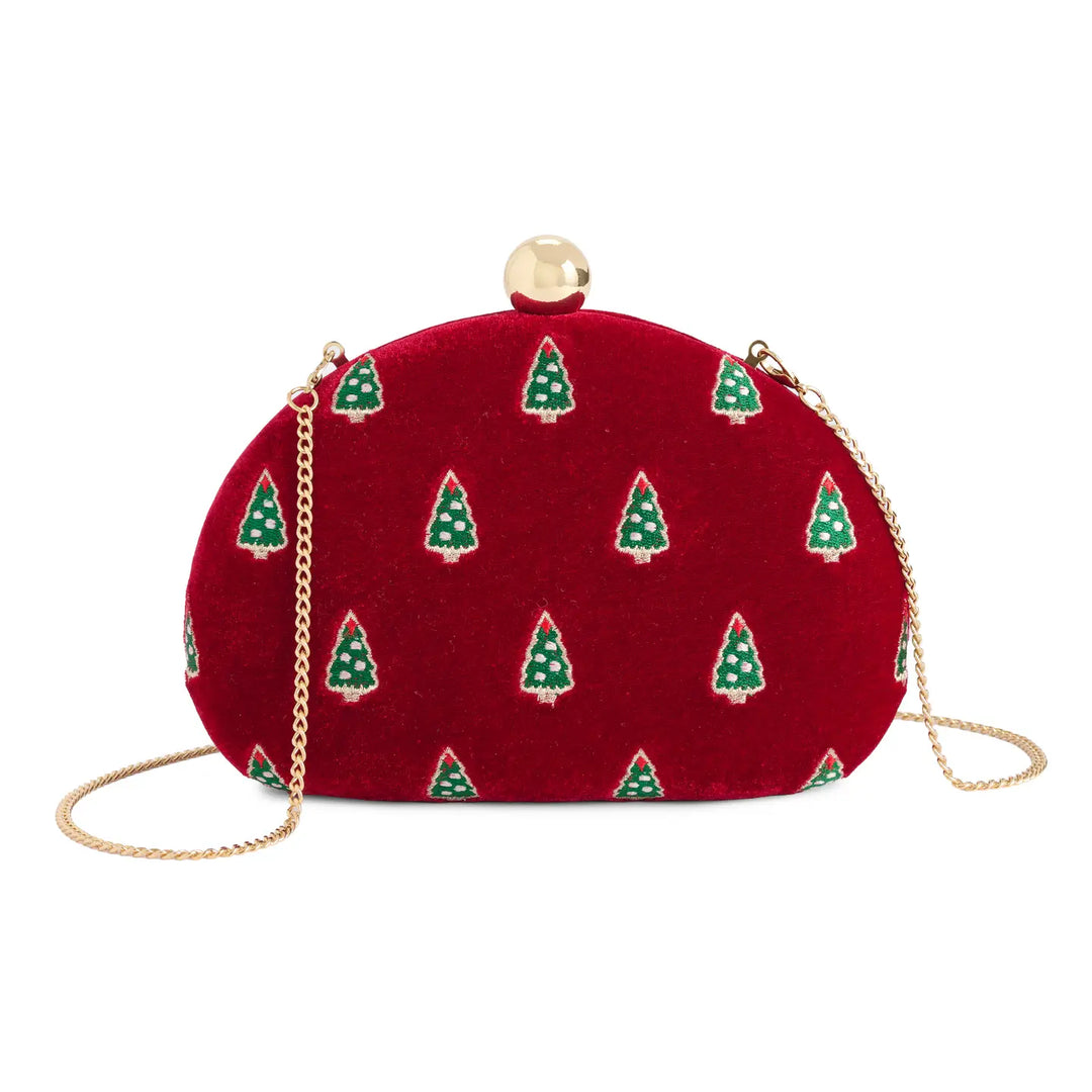 Merry Little Trees Velvet Clutch