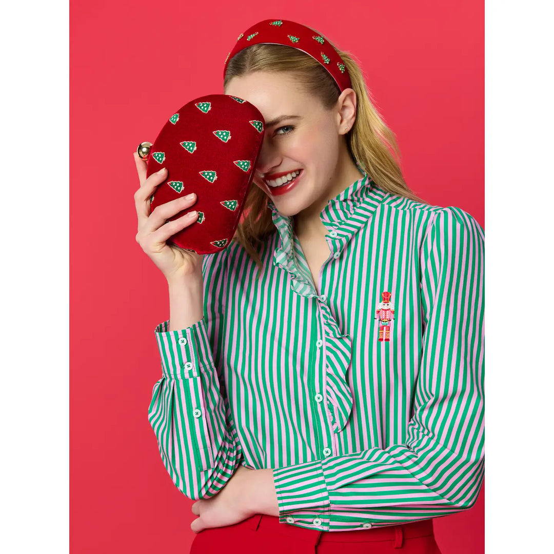 Merry Little Trees Velvet Clutch
