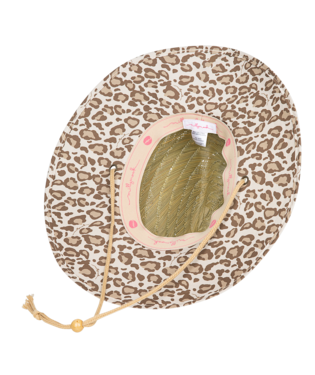 Leopard Trim Straw Hat