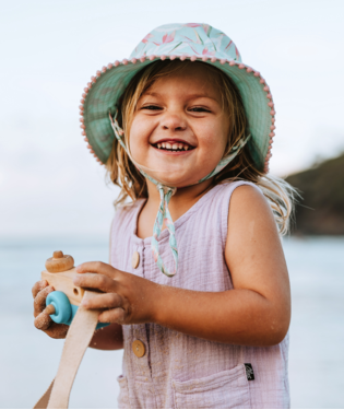 Mint Floral Hat - Toddlers
