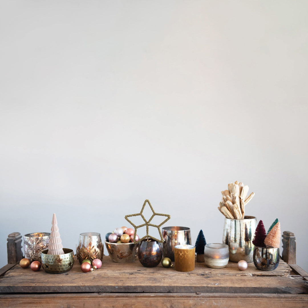 Glass Tea Light - Etched Branches