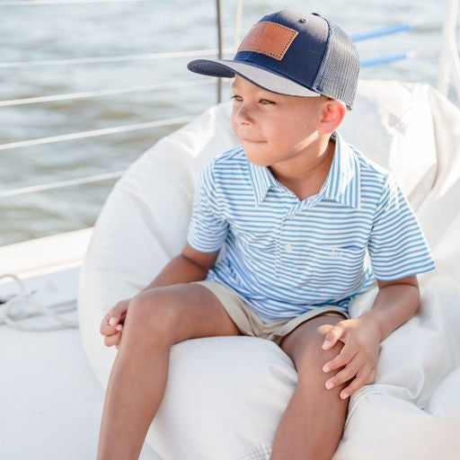 Youth SWBC Leather Patch Hat - Navy