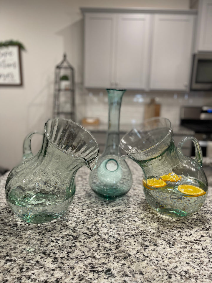 Tilted Ribbed Pitcher