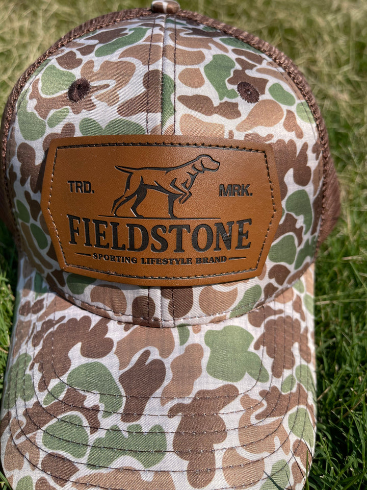 Camo/Brown GSP Leather Patch Hat